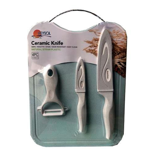 Cuchillos Set De Cerámica Con Pelador Y Tabla