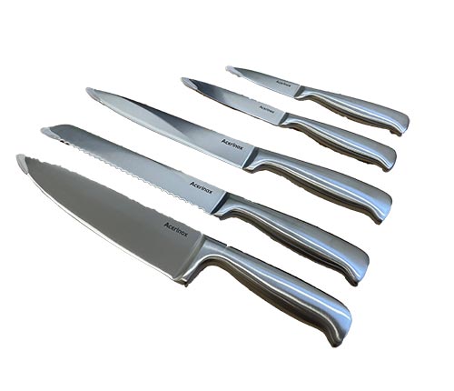 Set De Cuchillos 6 Piezas Con Base Negra