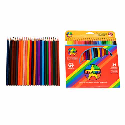 Lápices De Colores 24 Unidades Caja Cartón