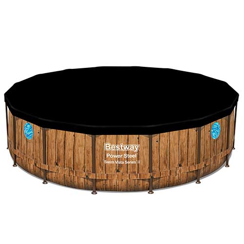 Piscina Estructural 19.480Lt Bestway Diseño Madera