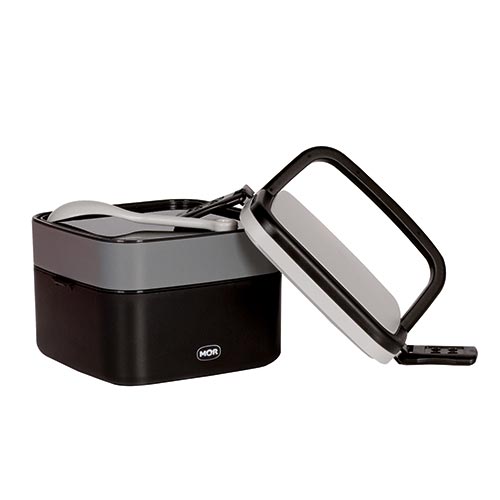 Lunchera Vianda Cuadrada 2 Compartimientos Mor