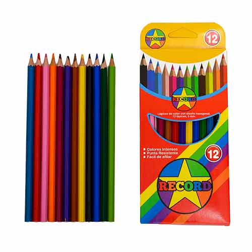 Lápices De Colores 12 Unidades Caja Cartón