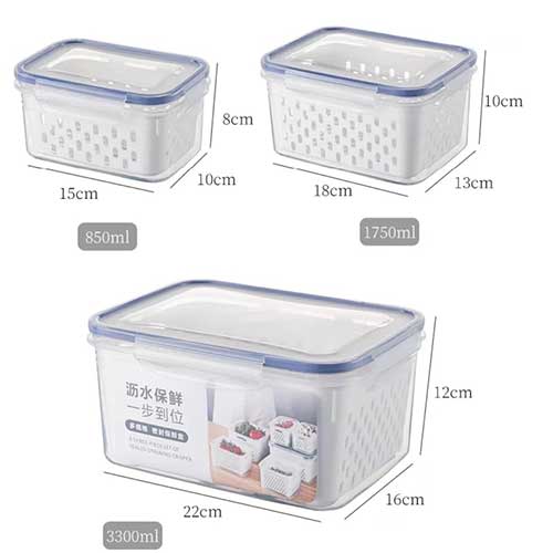 Set De 3 Viandas Con Rejilla