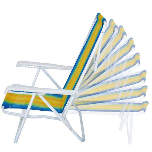 Sillas Playeras 8 Posiciones Acero Rayada Mor